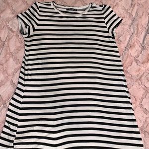 Black and white striped dress
